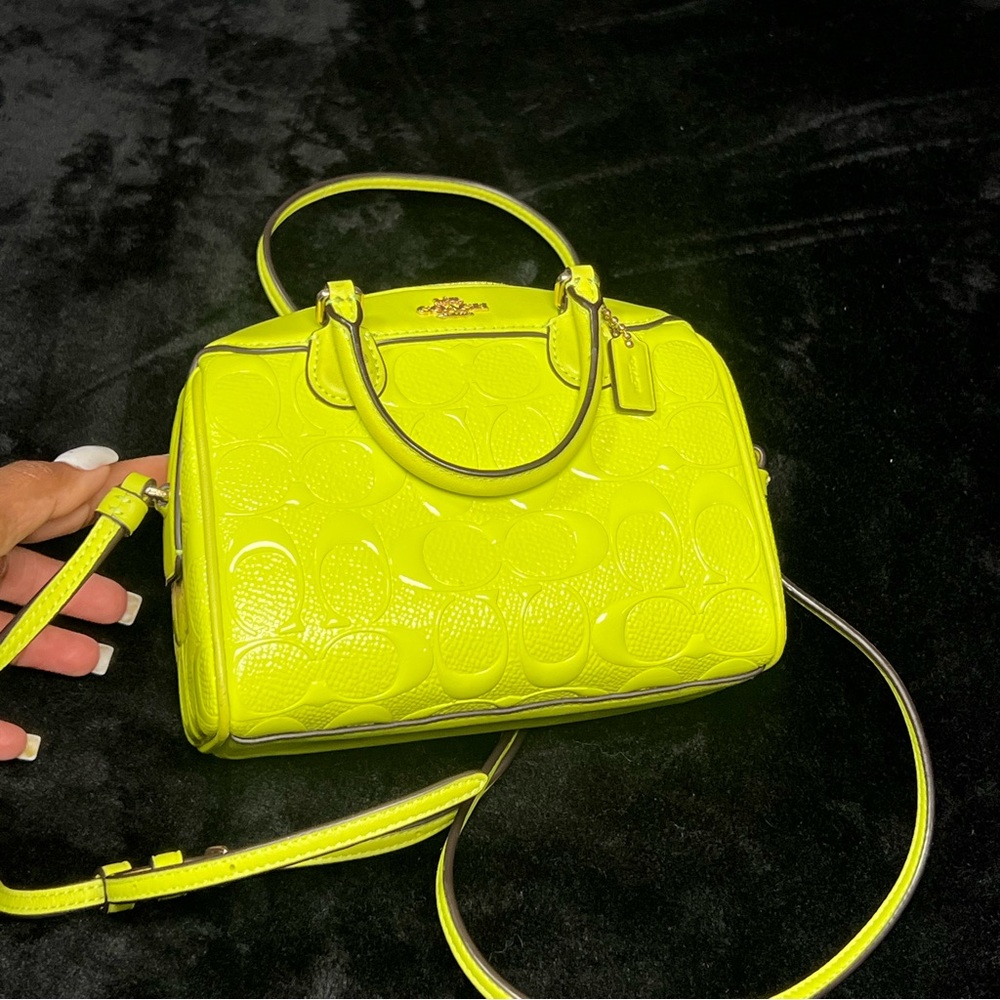 Limited Edition: Neon Yellow Micro Bennet Coach Crossbody Bag